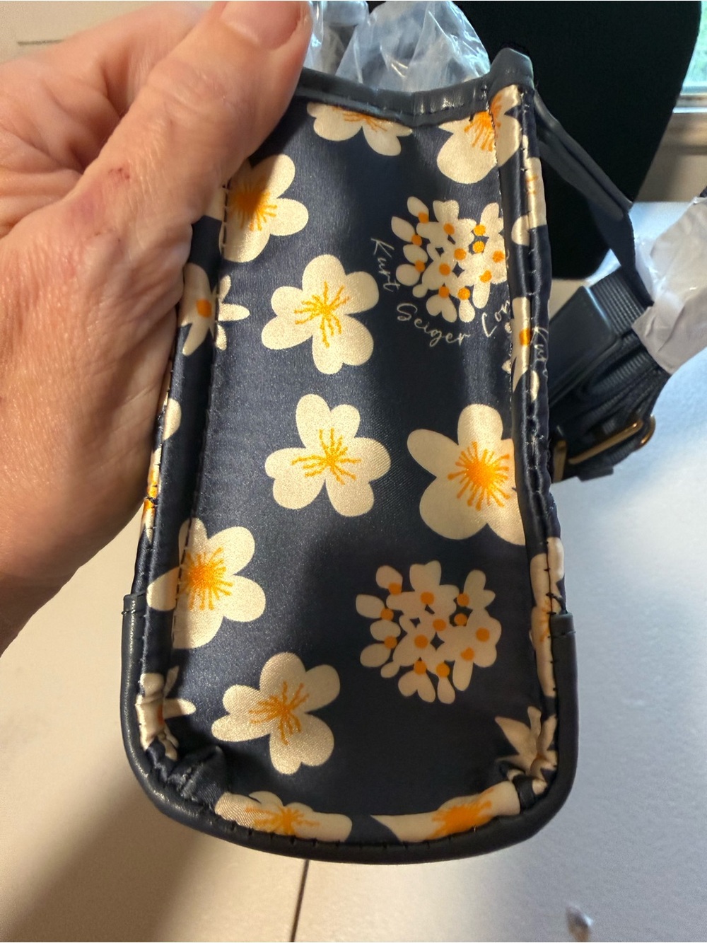 Kurt Geiger NWT XS Mini Floral Recycled Square Shopper Tote - Picture 3 of 9